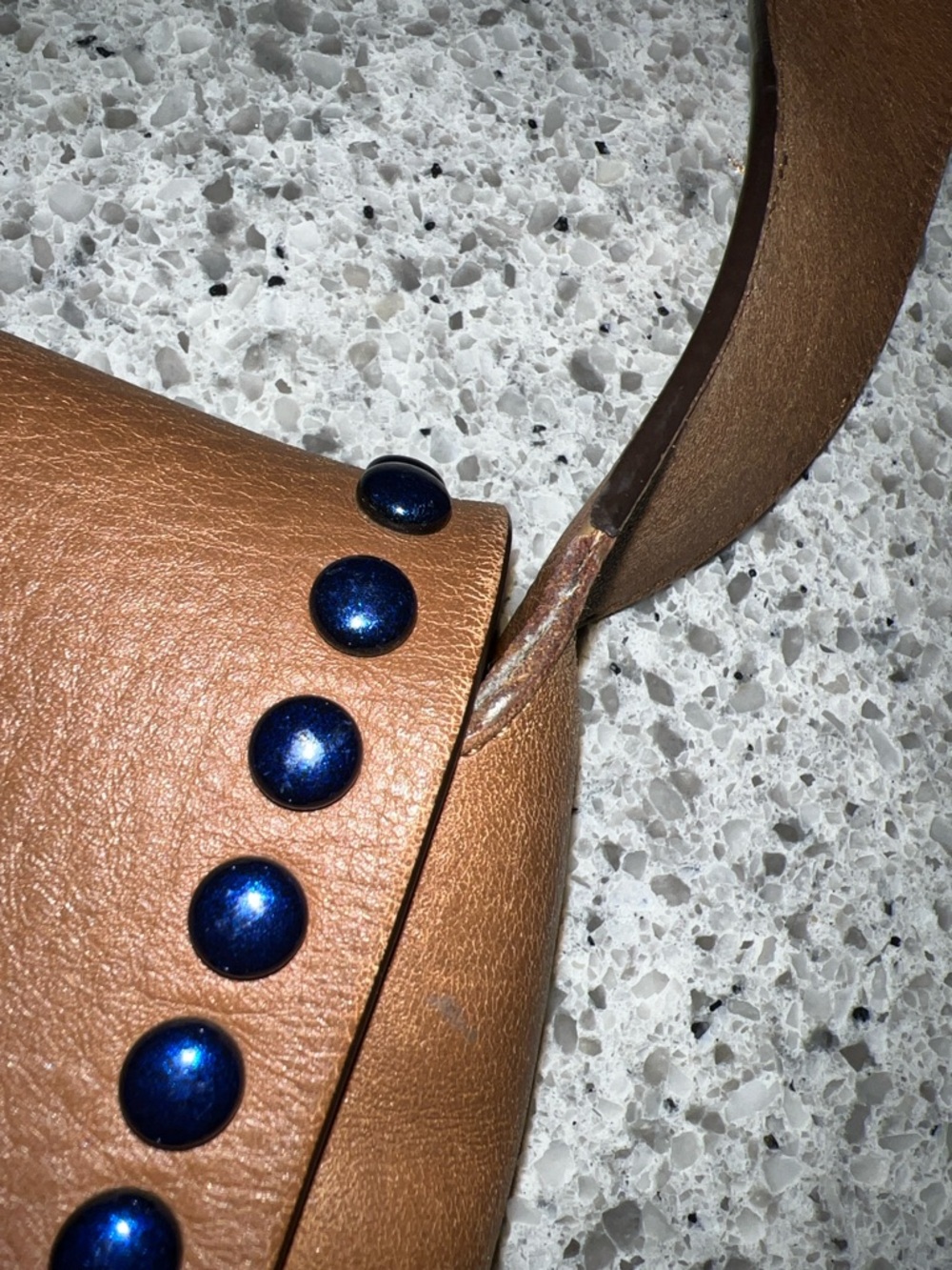 Coach Brown Leather Rivets Dakotah Crossbody Bag AS IS - Picture 3 of 14